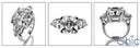 3 Stone 5 Ct Asscher Bullet Cubic Zirconia Cz Ring