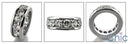 Mens Cubic Zirconia Eternity Ring Solid 14K White Gold