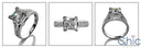 Engagement Princess 1.5 Ct Center Pave Cubic Zirconia Cz Ring