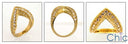 Estate V Shaped Pave Cubic Zirconia 14K Yellow Gold Ring