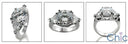 3 Stone 3 Ct Cushion Trillion Cubic Zirconia Cz Ring