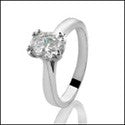 Solitaire 1.25 Oval Center Engagement Cubic Zirconia Cz Ring