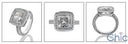 Anniversary 3 Carat Cushion Bezeled Halo Pave Cubic Zirconia 14K White Gold Ring
