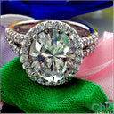 Estate 5 Ct Oval Center Pave Halo Cubic Zirconia Cz Ring