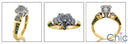 Engagement Heart Shaped 1.5 Center Emerald Pave Cubic Zirconia Cz Ring