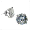 Round Cubic Zirconia Studs Cubic Zirconia CZ Earrings