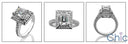 Estate 3 Ct Emerald Pave Cubic Zirconia Cz Ring