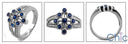 Estate Round Sapphires in Bezel Cubic Zirconia Cz Ring