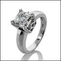 Solitaire 1.25 Asscher Single Stone Cubic Zirconia Cz Ring