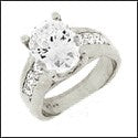 Engagement 4 Ct Oval Center Channel Princess Cubic Zirconia Cz Ring
