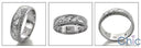 Mens 7 MM Hamnd Engraved Ct Bezel Set Cubic Zirconia CZ Wedding Band