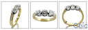 Wedding 3 Round Channeled Two Tone Cubic Zirconia CZ Band