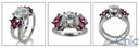 Engagement 2 Ct Round Diamond CZ Ruby Princess Cubic Zirconia 14K Ring