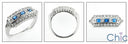 Cubic Zirconia .55 TCW Sapphire Carat Diamond Pave 14K White Gold Ring