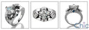 Engagement Princess 1.5 Ct Cubic Zirconia Center Bezeled Sides 14k White Gold CZ Ring