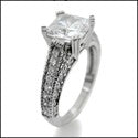 Estate 1.5 Princess Pave Antuque Style Cubic Zirconia Cz Ring