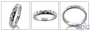 Wedding 3 MM Wide 5 Stone Cubic Zirconia CZ Band 