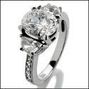 Oval and Half Moon  Cubic Zirconia Ring