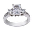 Engagement Radiant 1.5 Ct Center Cubic Zirconia Cz Ring