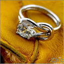 Solitaire Knot Ring 1 Ct Round Cubic Zirconia 14 K White Gold