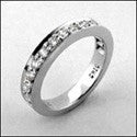 Wedding 1 TCW Round Pave Set Cubic Zirconia 14K White Gold Band