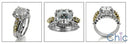 Matching Set 1.5 Asscher Two Tone Bridal Ring Cubic Zirconia Cz Ring