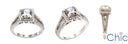 Engagement CZ Princess .75 Center Yellow Gold Prongs White Gold 14K Shank Pave Ring