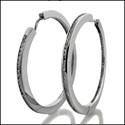 1.6 TCW Round Channel Set Hoops Cubic Zirconia CZ Earrings