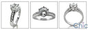 Engagement 1.5 Round Center Channel Set Round Cubic Zirconia Cz Ring