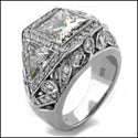 Estate 2.5 Princess bezel halo Cubic Zirconia Cz Ring