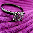Solitaire 1.25 Round Cubic Zirconia Engagement Black Rhodium Gold Ring
