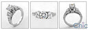 Engagement 1 Ct Round Center Stone 4 Prong Cubic Zirconia Cz Ring