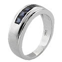 Mens .75 Princess Channel 7.5 MM Cubic Zirconia CZ Wedding Band