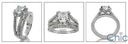 .75 Princess Cubic Zirconia Center Engagement Ring With Matching Band 14K White Gold