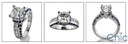 Engagement 1 Carat Cubic Zirconia Princess Center Channel Sides Sapphire Pave 14K White Gold Ring
