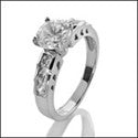 Engagement 0.75 Brilliant Center CZ Ct Channel Set Round Cubic Zirconia Cz Ring