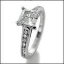 .75 Carat Princess Cut Cubic Zirconia Engagement Ring 14k White Gold