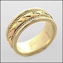 Mens 6.5MM Tri Tone Braided Wedding Band