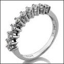 Wedding .50 Princess in share Prong Cubic Zirconia CZ Band 