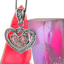 Cubic Zirconia Cz Heart Pink Pave Pendant