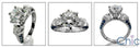 Engagement 1.5 Round Center Sapphire Pave Cubic Zirconia Cz Ring