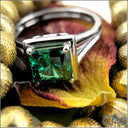 Solitaire Emerald Green Princess 1.25 Ct Cubic Zirconia Cz Ring