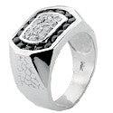 Mens Round Center Channel Princess Cubic Zirconia CZ Wedding Band