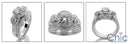 Cubic Zirocnia Matching Engagement Ring Set 2.35 TCW Round Center Halo Pave Curved Fitted Band 14k White Gold Ring