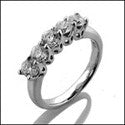 Wedding 5 Round in Share Prong 1 Ct Cubic Zirconia CZ Band 