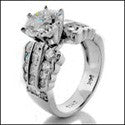 Engagement Round 2 Ct Channel Set Princess Round Cubic Zirconia Cz Ring