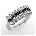 Fine Jewelry .40 TCW Sapphire Ct Diamond Cubic Zirconia Cz Ring