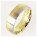 Mens Two Tone Satin Finish Wedding Band