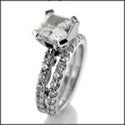 Matching Set 1 Ct Princess Ct Round Stone Eternity Cubic Zirconia Cz Ring