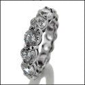 7 Carat Total Half Carat Each Round Cubic Zirconia Stones Share Prong Eternity 14k White Gold Band